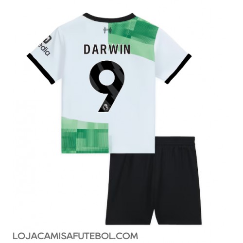 Camisa de Futebol Liverpool Darwin Nunez #9 Equipamento Secundário Infantil 2023-24 Manga Curta (+ Calças curtas)